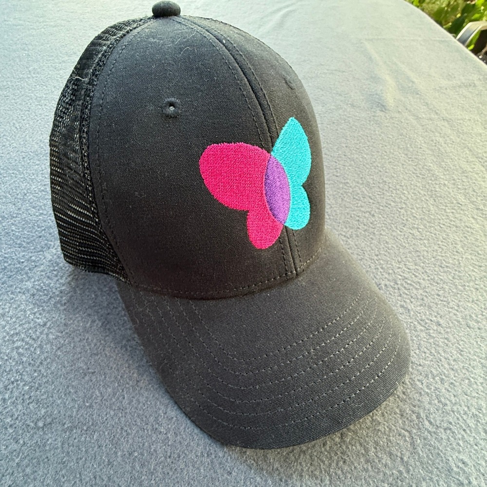 The North Face Trucker Hat Womens OS Black Butterfly Mesh Snapback Cap Outdoors